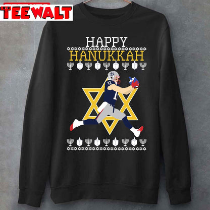 Yalla It's Hanukkah Football Unisex T-Shirt