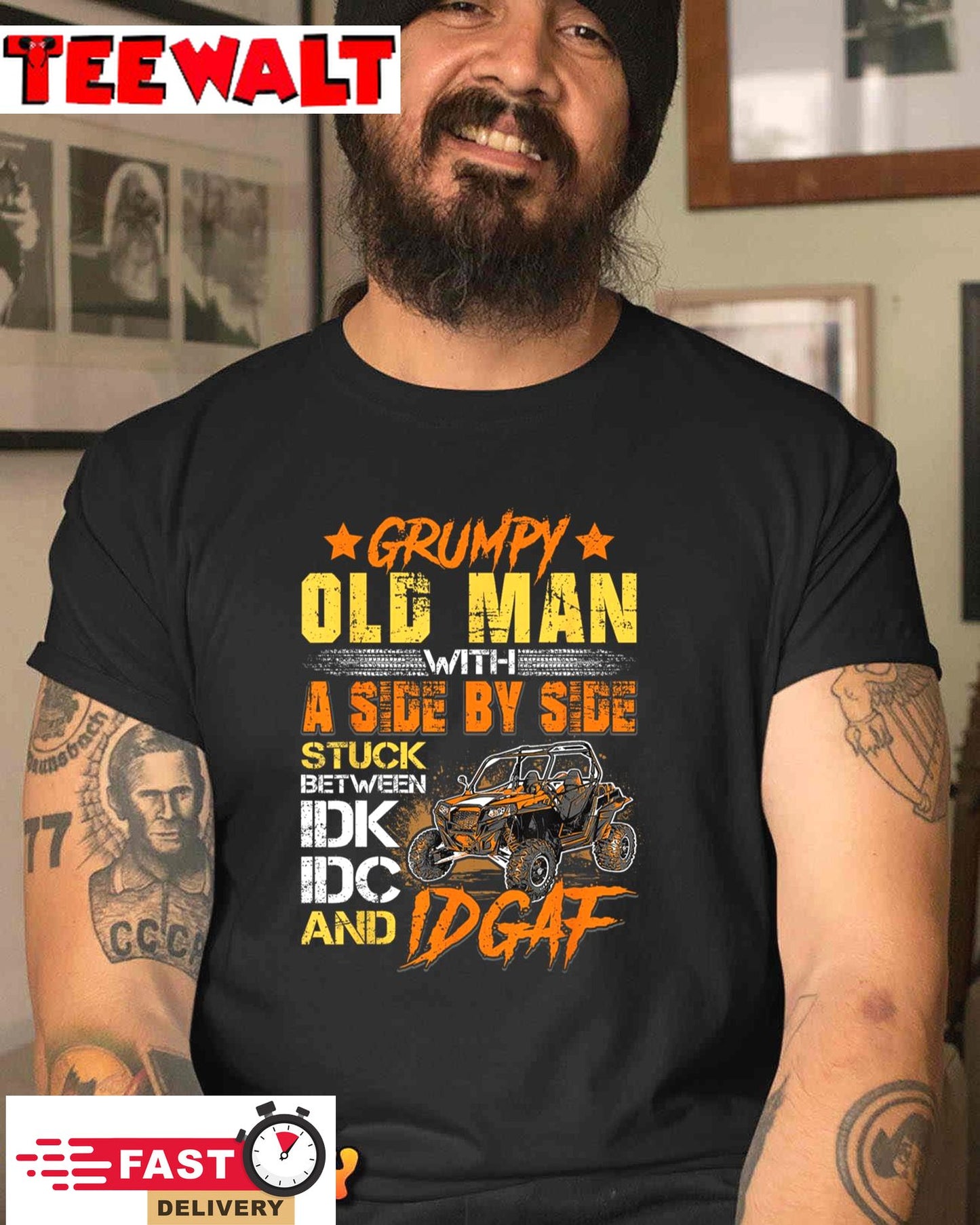 SXS UTV Grumpy Old Man With SIde By Side T-Shirt