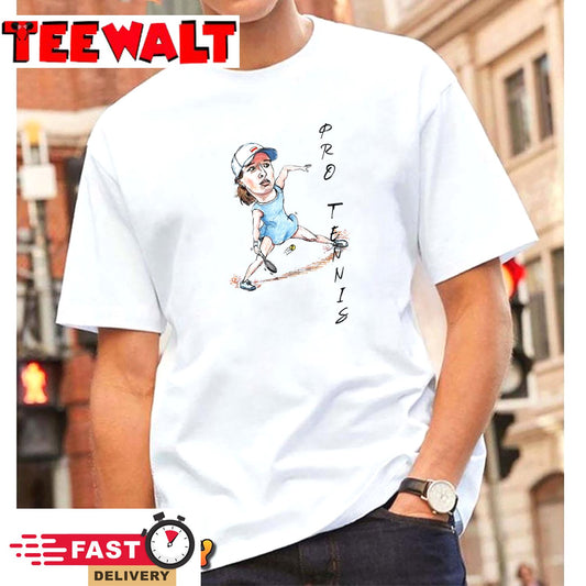 Iga Swiatek Cartoon Pro Tennis T-Shirt