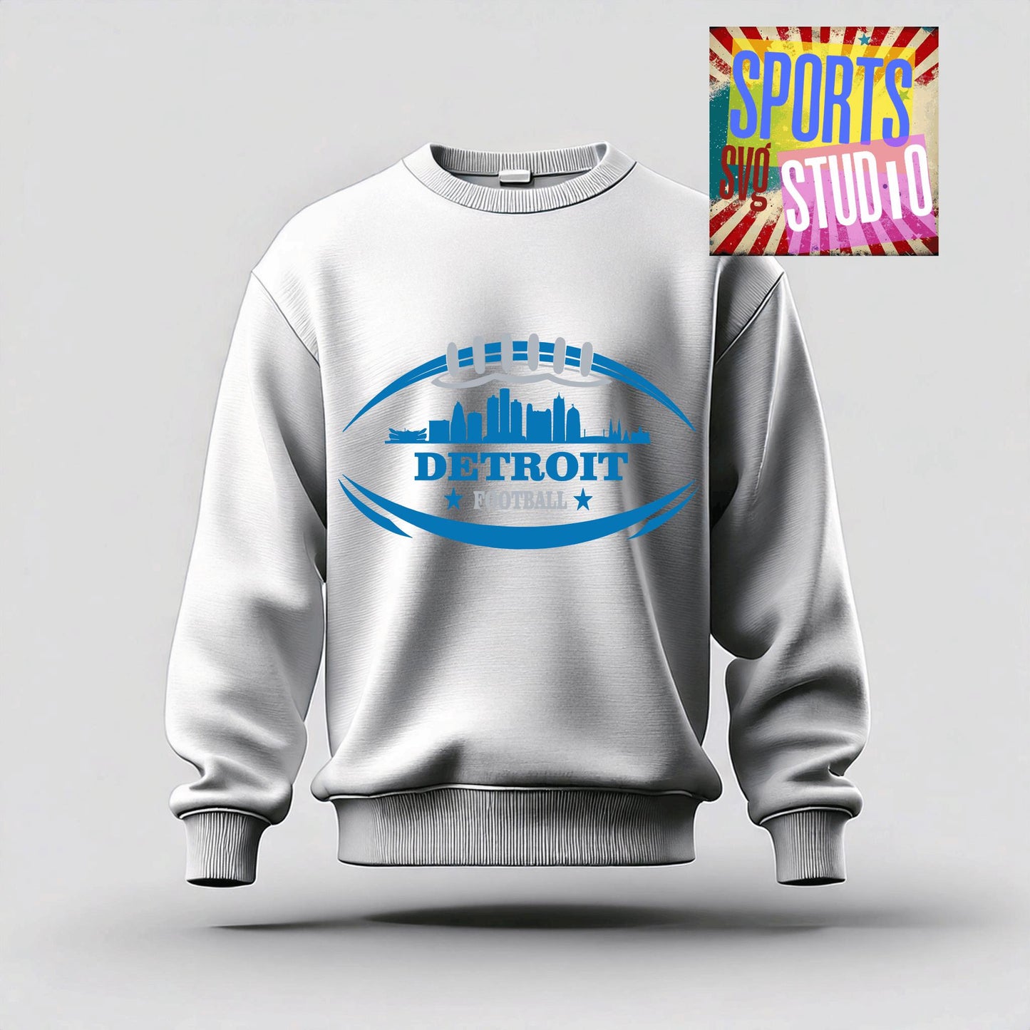 Detroit Football Sports Design With Skyline For Cricut