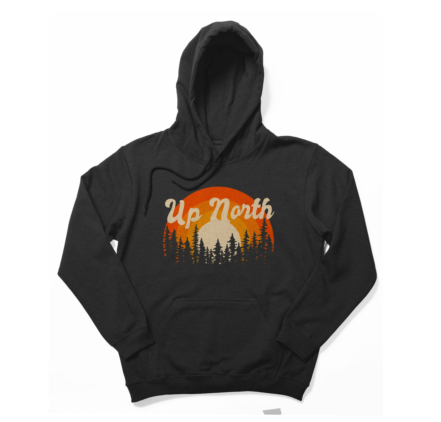 Up North Retro Sunset Pullover Hoodie