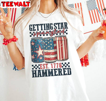 Star Spangled Hammered Inspirational Shirt, America Flags Short Sleeve Long Sleeve