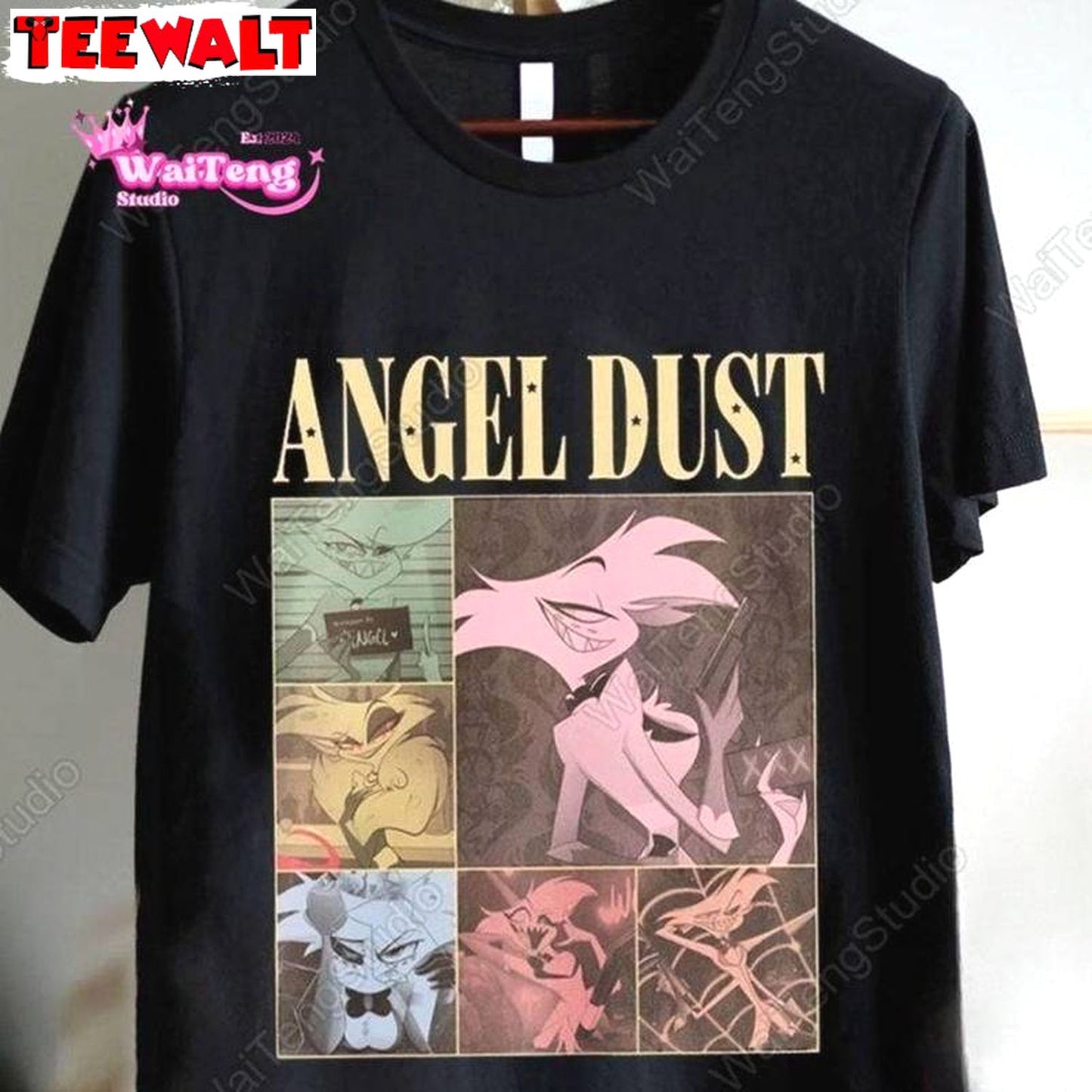 Hazbin Hotel New Rare Shirt, Must Have Angel Dust Short Sleeve Crewneck