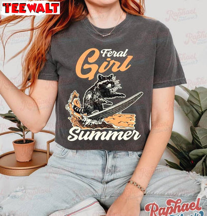 Feral Girl Summer Inspirational Shirt, Funny Coastal Cowgirl Long Sleeve Sweater