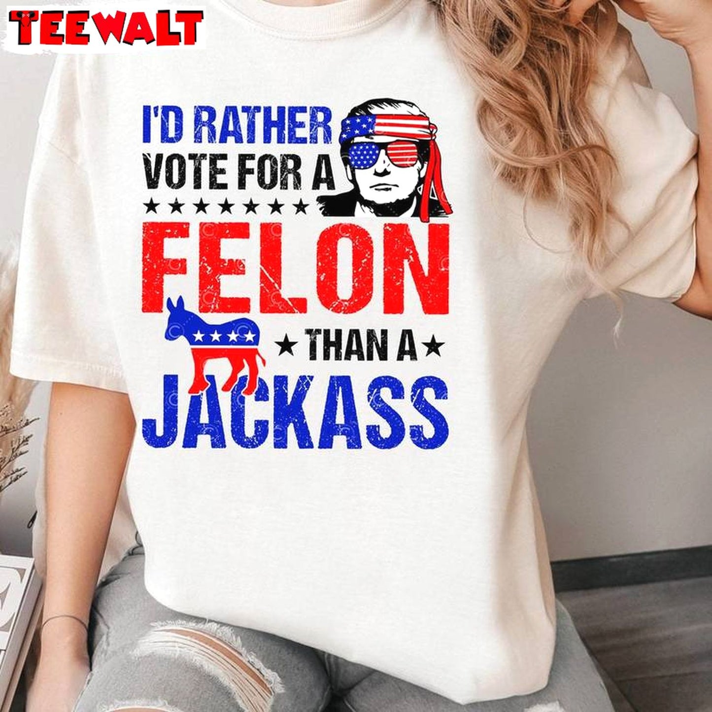 Election Day Short Sleeve , Comfort Felon Than A Jackass Shirt Tank Top