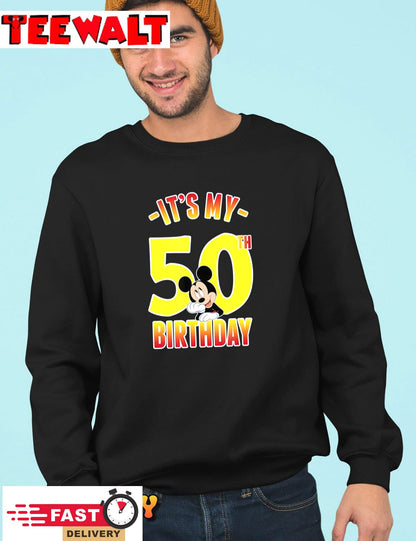 Disney Mickey Mouse It's My 50th Birthday Gradient Portrait T-Shirt