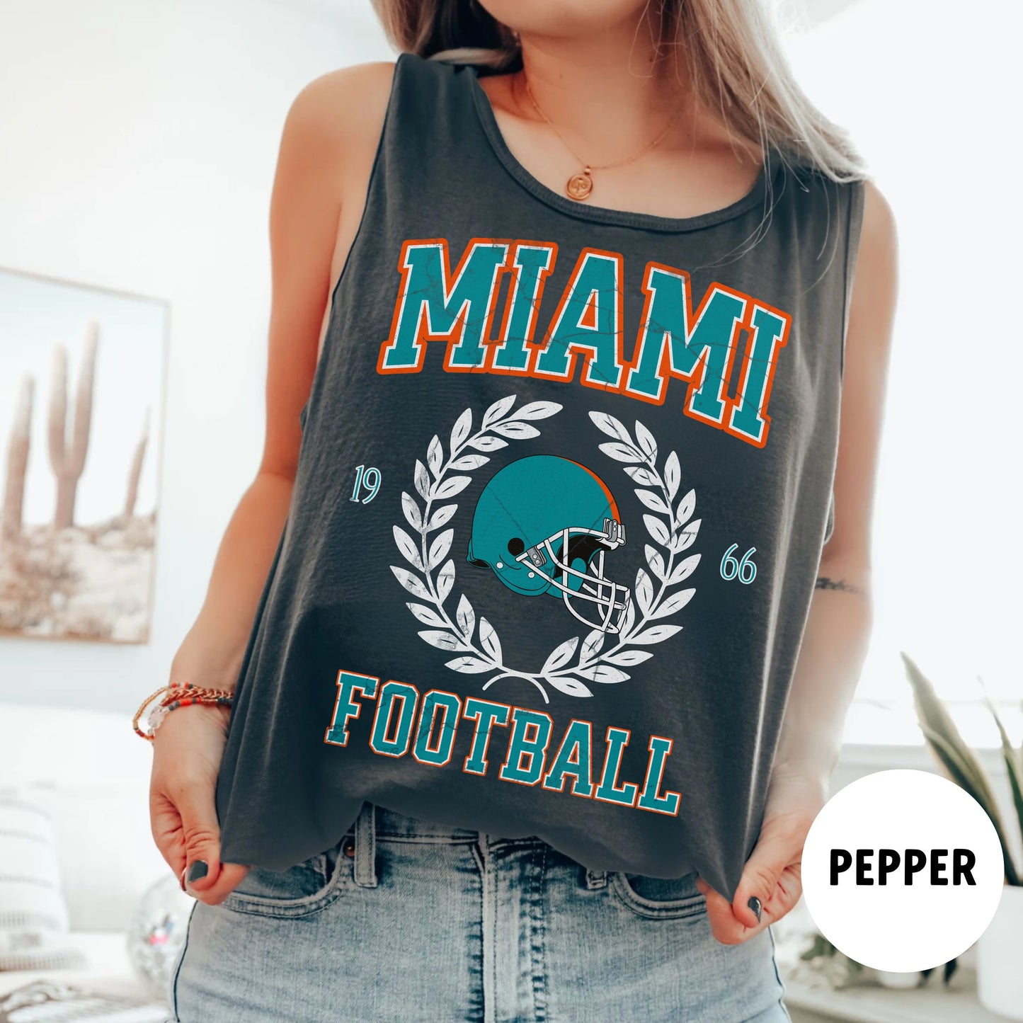 Vintage Miami Football Shirt Retro Miami Tank Top Florida Gift