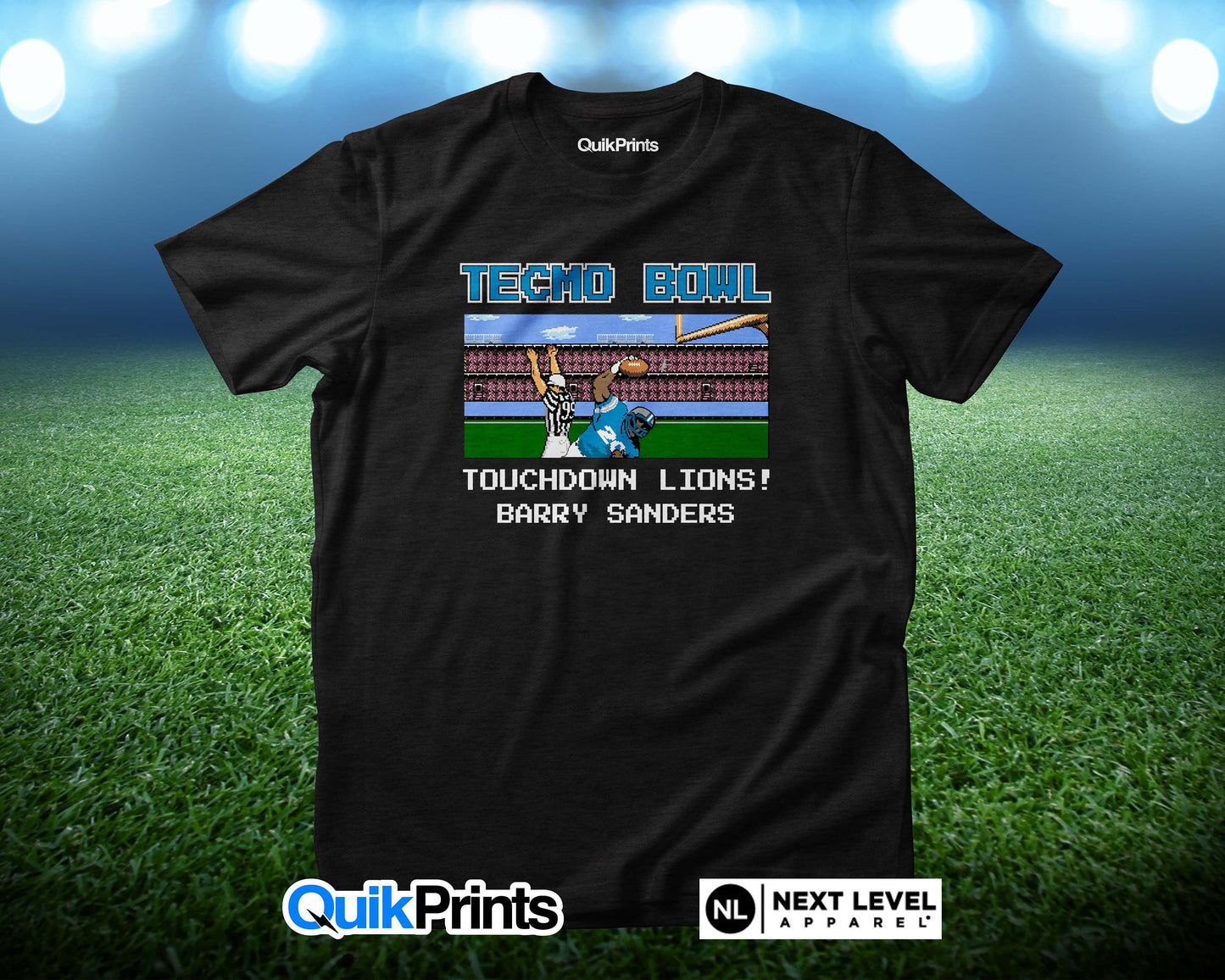 Detroit Touchdown Tecmo - Lions Football Shirt - Custom Made