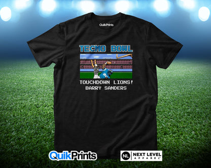 Detroit Touchdown Tecmo - Lions Football Shirt - Custom Made