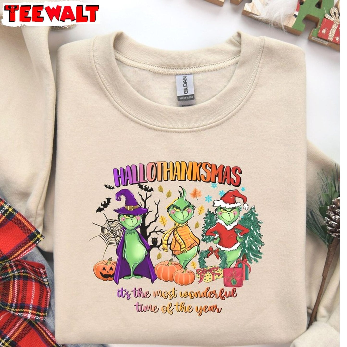 Hallothanksmas Christmas Sweatshirt, Halloween Shirt