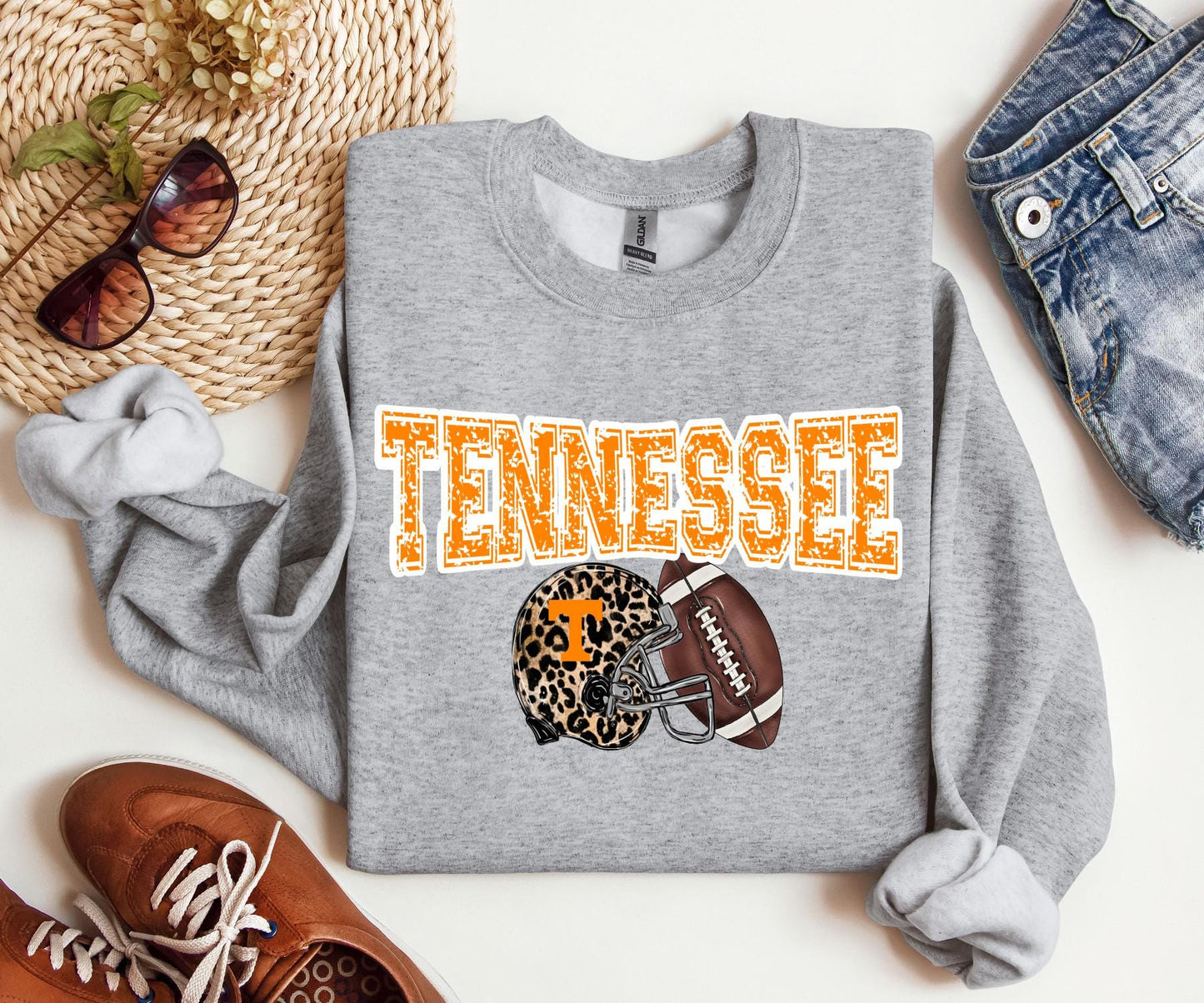 Retro Tennessee Leopard Football Vols Distressed Apparel