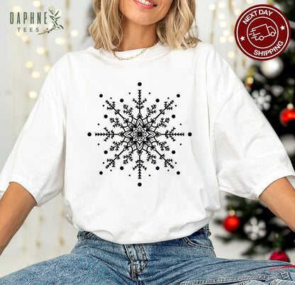 Snowflake Merry Christmas Graphic Tee