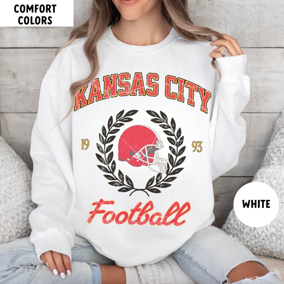 Kansas City Football Crewneck Sweatshirt - Vintage Comfort, Perfect For Fans