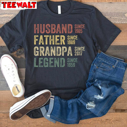 Father's Day Short Sleeve , Comfort Husband Father Grandpa Legend Shirt Sweater