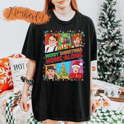 Home Alone Christmas Shirt, Merry Movies, Family Holiday Tee