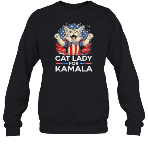 Cat Ladies For Kamala Cat 2024 President Kamala Harris T-Shirt