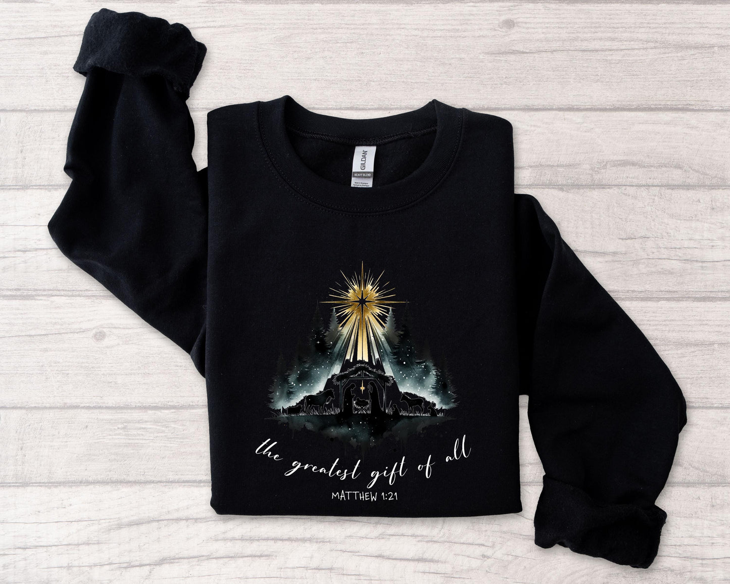 Greatest Gift Of All Nativity Christian Christmas Sweatshirt