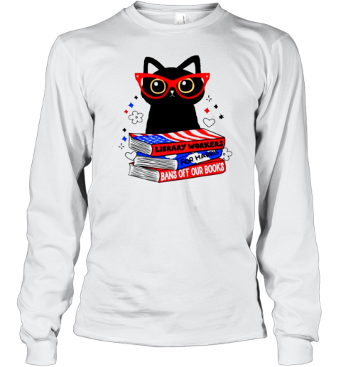 Cat Library Workers For Harris Bans Off Our Books T-Shirt