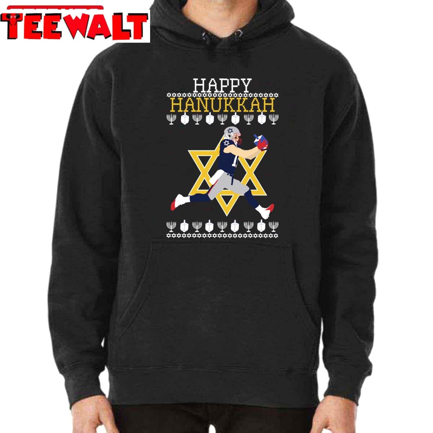 Yalla It's Hanukkah Football Unisex T-Shirt