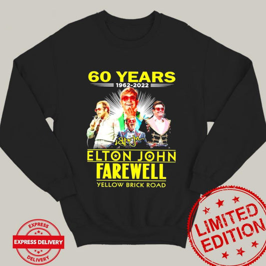 60 Years 1962 2022 Elton John Farewell Yellow Brick Road Signature Shirt