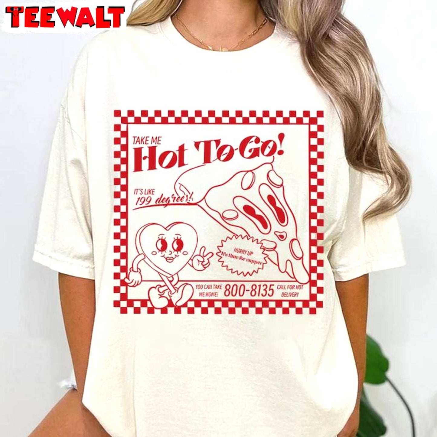 Hot To Go Cool Design Shirt, Funny Pizza Unisex Hoodie Short Sleeve