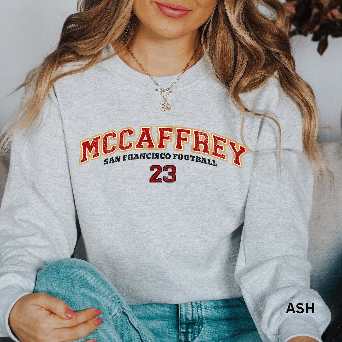 Christian Mccaffrey San Francisco Football Crewneck Sweatshirt Hoodie