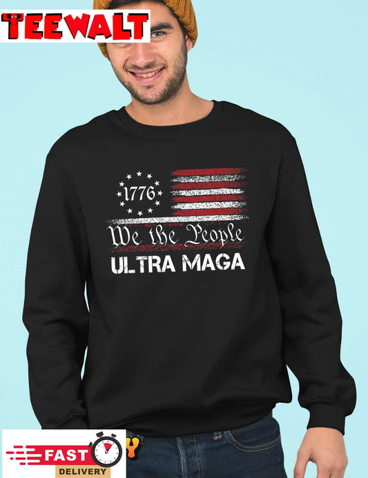 Ultra MAGA - We The People Republican USA Flag Vintage T-Shirt