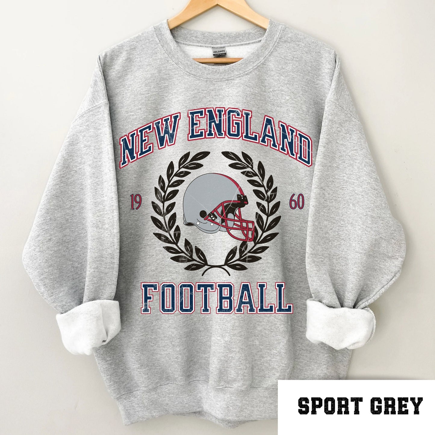 New England Football Sweatshirt, Vintage Patriot Crewneck Shirt Gift