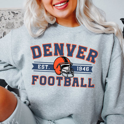 Vintage Denver Football Crewneck Sweatshirt, Classic Game Day Shirt