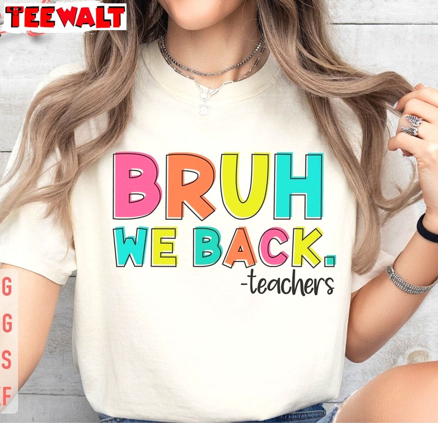 First Day Teacher Short Sleeve , Cool Design Bruh We Back Shirt Unisex Hoodie