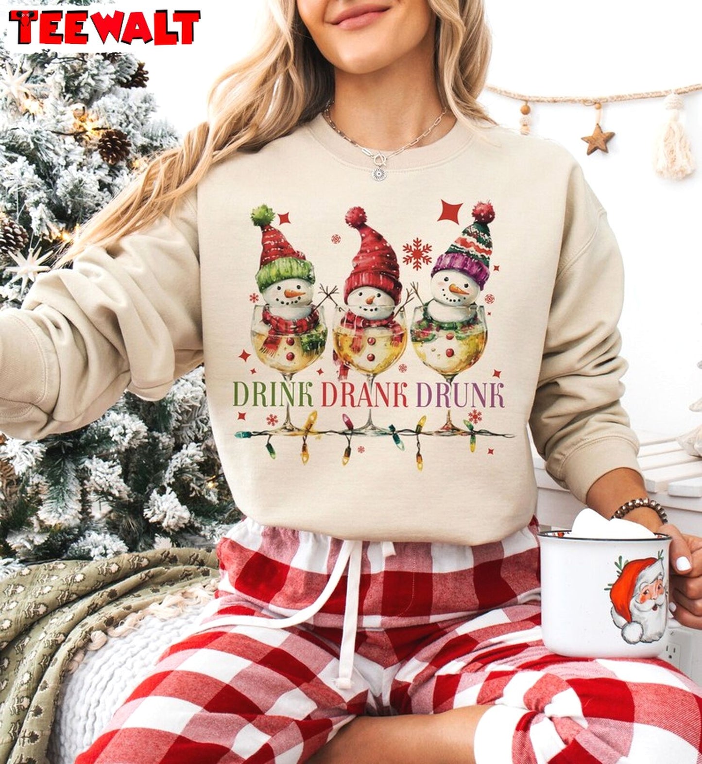 Drink Drank Drunk Sweatshirt, Funny Christmas Shirt, For Family