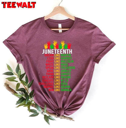 Unique 1865 Juneteenth Shirt, Groovy Dream Like Leaders Long Sleeve Crewneck