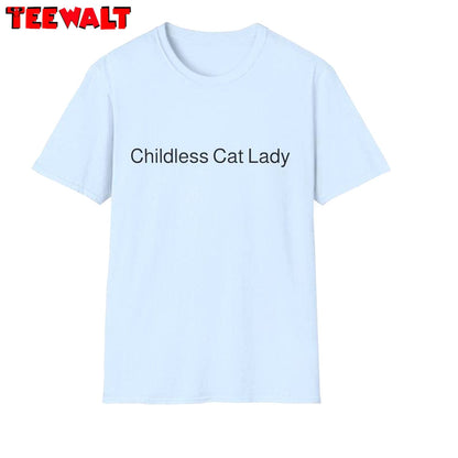 Basic Childless Cat Lady Shirt, Kamala Vote 2024 Short Sleeve Hoodie