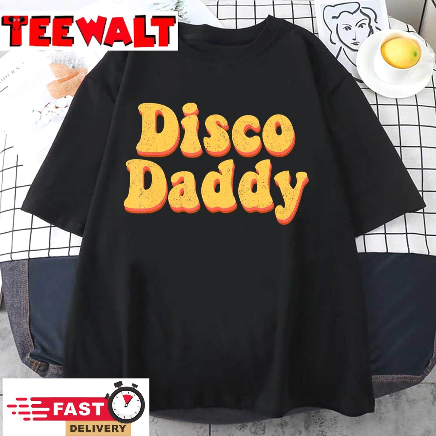 Disco Daddy 70s 80s Costume Funny Groovy Halloween T-Shirt