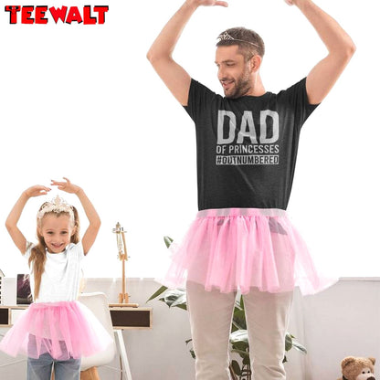 Girl Dad New Rare Shirt, Trendy Dad Of Princesses Outnumbered Sweater Hoodie