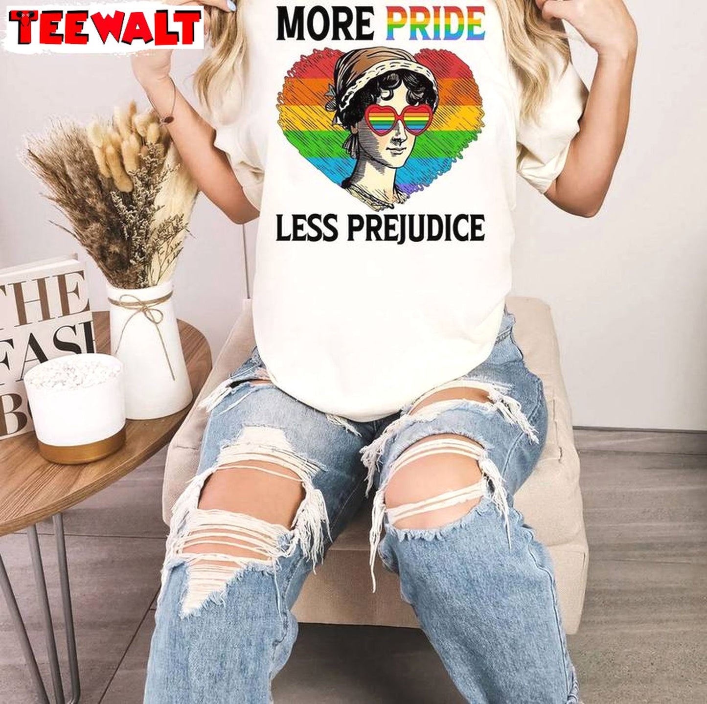 Pride Month Groovy Unisex Hoodie, More Pride Less Prejudice Shirt Long Sleeve