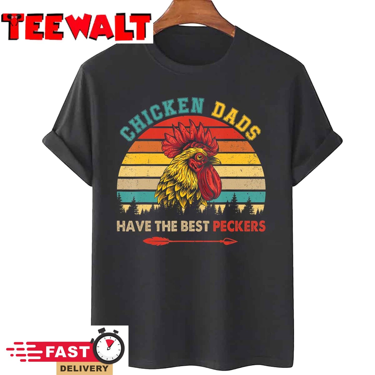 Vintage Retro Chicken Dads Have The Best Peckers Farmer T-Shirt