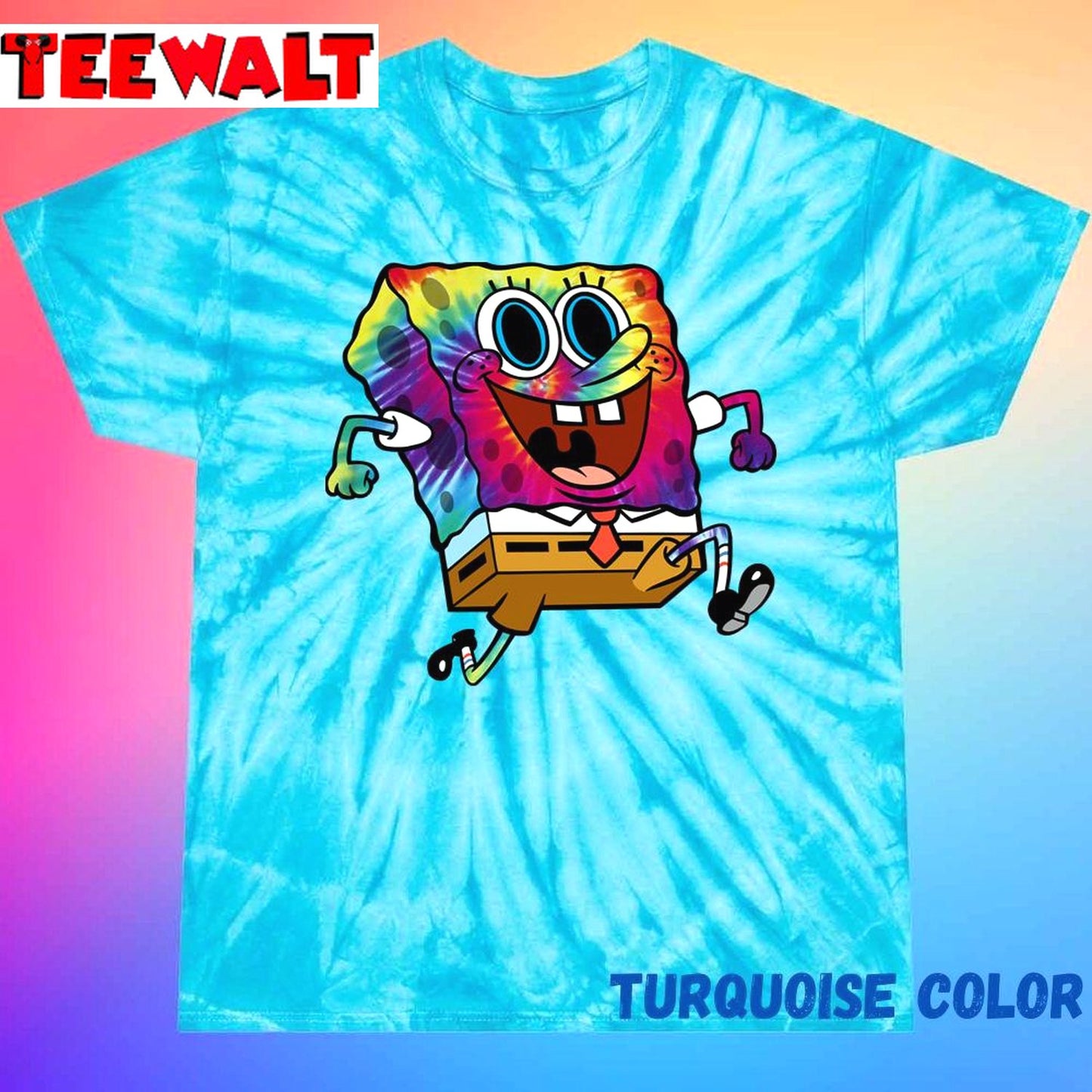 Trippy Spongebob Unisex Tie Dye T-Shirt