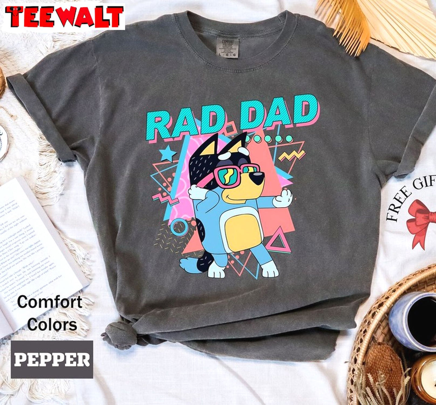 Bluey Rad Dad Cool Design Shirt, Comfort Fathers Day Short Sleeve