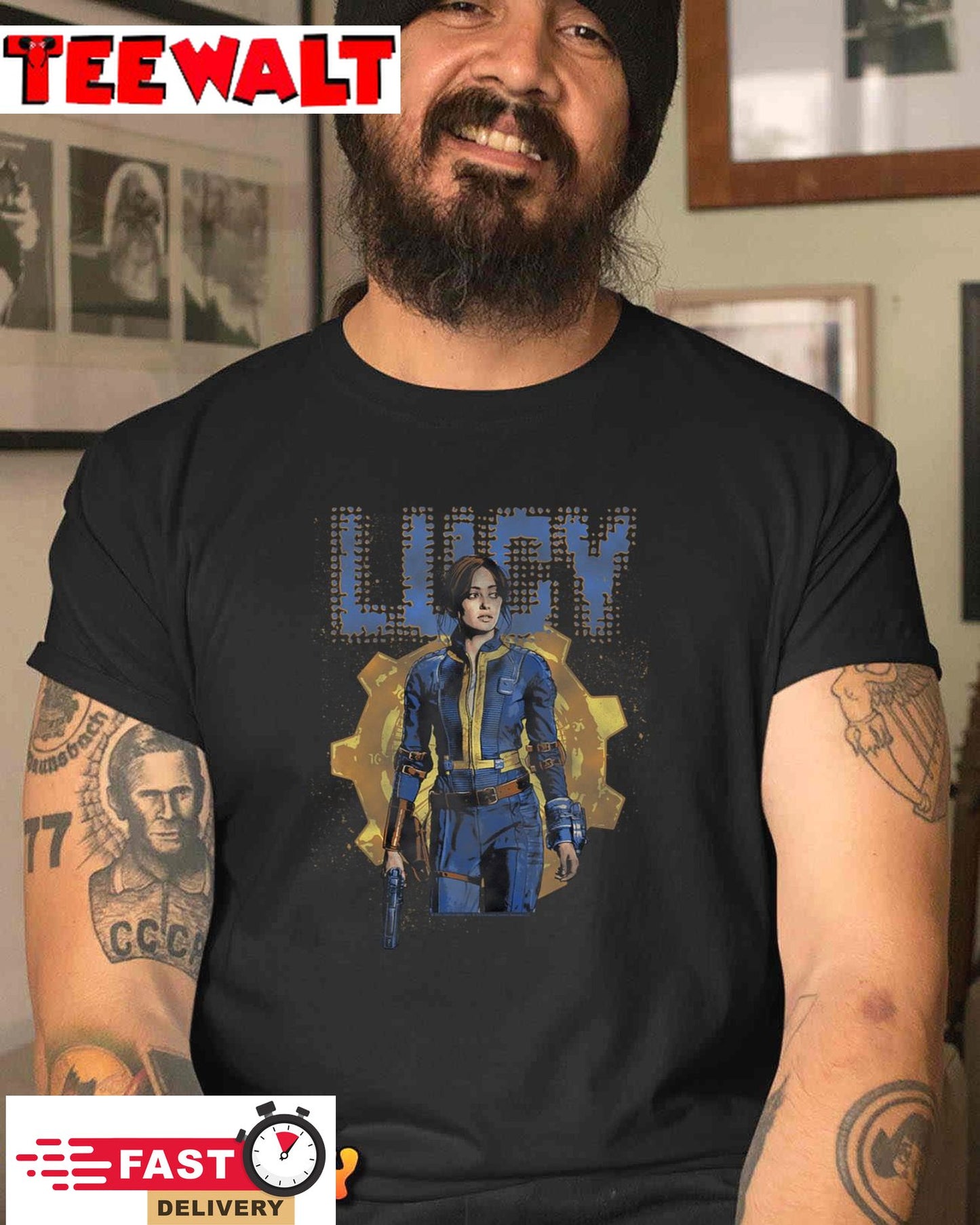 Fallout TV Series Lucy MacLean Halftone Vault 33 T-Shirt