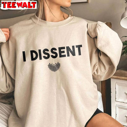 Cool Design Feminism Saying Unisex Hoodie, New Rare I Dissent