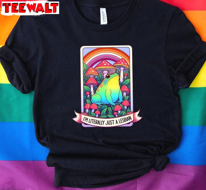 I Am Literrally Just A Lesbian Pride Sweatshirt , Groovy Nobody Knows I'm A Lesbian T-shirt Tank Top