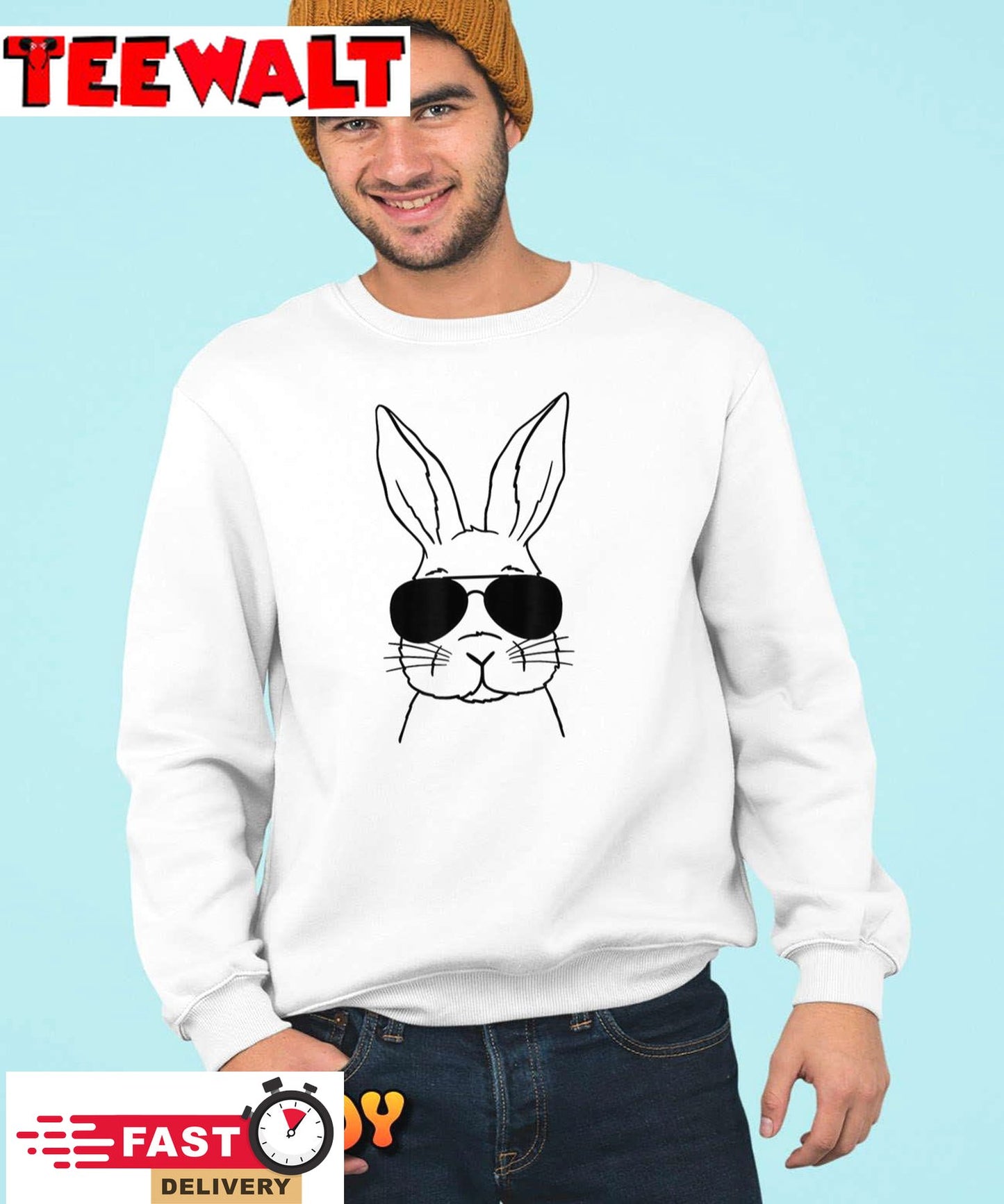 Easter Day Bunny Face Sunglasses Men Boys Kids Easter T-Shirt