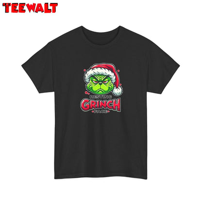 Resting Grinch Face T Shirt, Funny Sarcastic Christmas, T-shirt