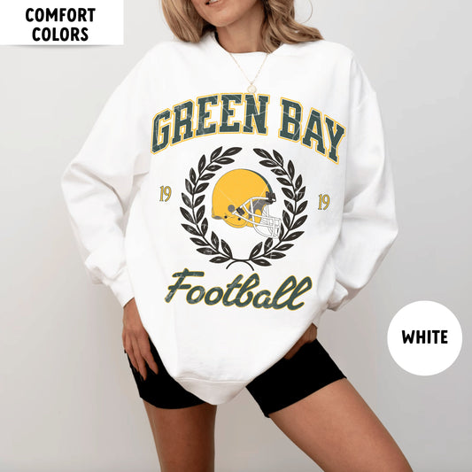 Comfort Colors Green Bay Football Sweatshirt - Vintage Style Varsity Shirt