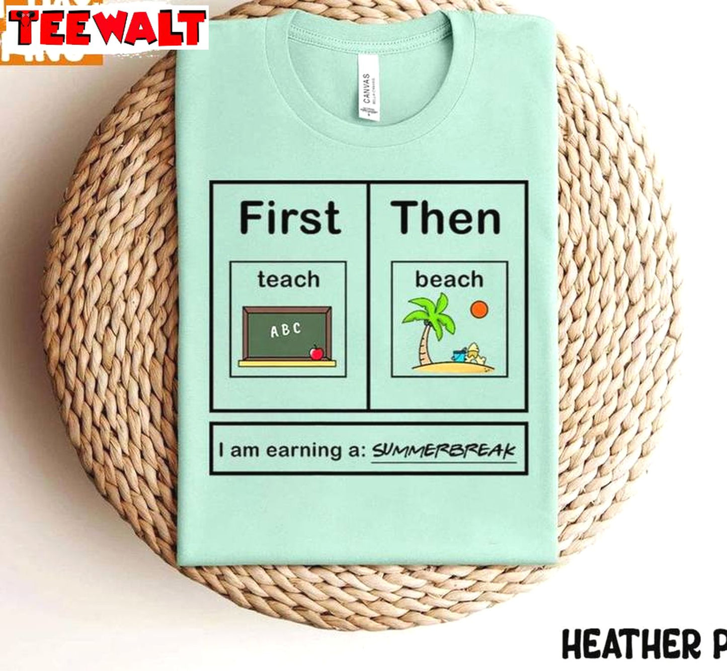 Funny Teacher Summer Vacation Unisex Hoodie, Creative First Teach The Beach Shirt Sweater