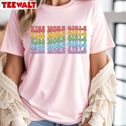 Lgbt Lesbian Unisex Hoodie, Comfort Kiss More Girls Shirt Long Sleeve