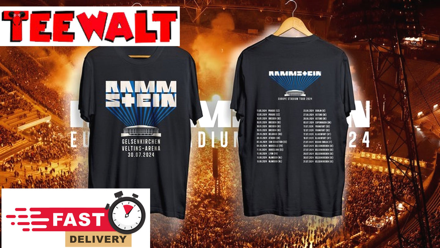 Ramms+ein European Stadium GELSENKIRCHEN TOUR 2024 Rock Band T-Shirt