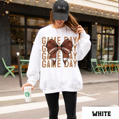 Coquette Football Sweatshirt For Game Day, Perfect For Football Moms & Wives