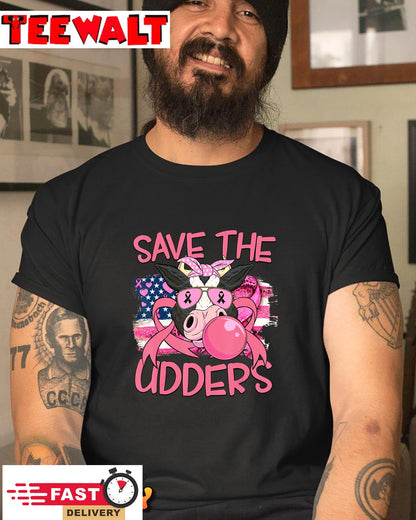 Save The Udders Breast Cancer Awareness Warrior Cow T-Shirt